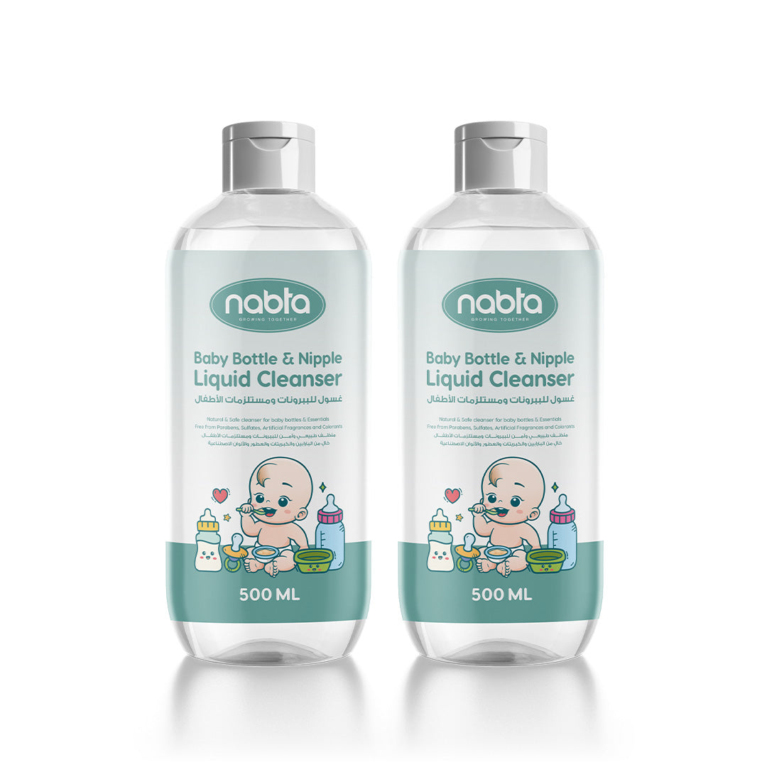 Two bottles of Nabla Baby Bottle & Nipple Liquid Cleanser