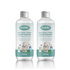 Two bottles of Nabla Baby Bottle & Nipple Liquid Cleanser